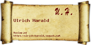 Ulrich Harald névjegykártya